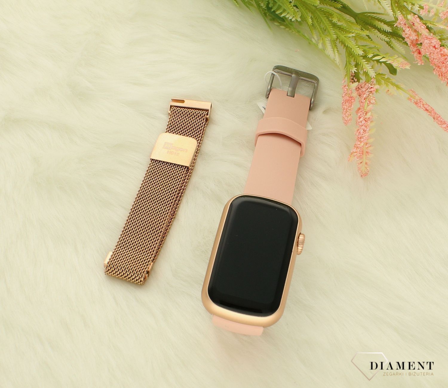 Zegarek Smartwatch damski na pasku Hagen HC12 w zestawie z siatkową bransoletą (1).jpg